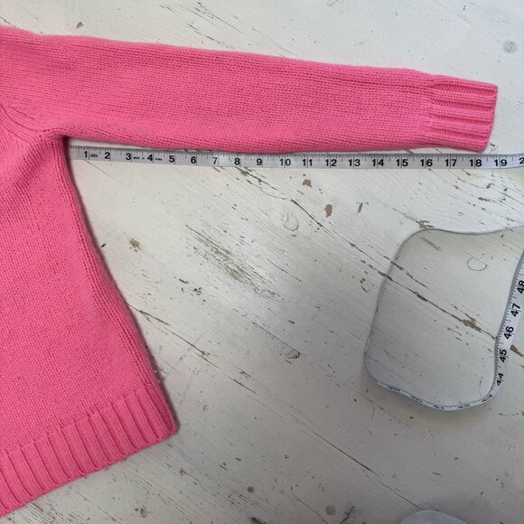J CREW Fisherman Sweater S Wool Blend Bubblegum Pink Thick Knit Crew Neck - Picture 9 of 12